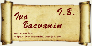 Ivo Bačvanin vizit kartica